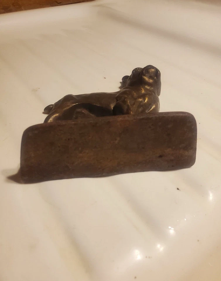 Antique Cast Iron Boxer Dog Doorstop Statue bookend Paperweight - Image 4 of 4
