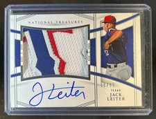 2023 National Treasures Jack Leiter Patch Rookie Auto RC #68/99 Rangers