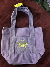 Limited Edition Trader Joe's Mini Halloween Purple Green Canvas Tote Bag