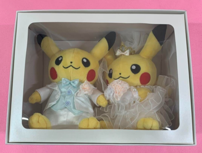Pokemon center original Pair Pikachu Precious Wedding Plush Doll