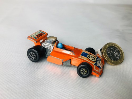Toy Car Matchbox Racing Car Orange Formula 5000 1975 Diecast Metal Vintage ra - 第 4/7 張圖片