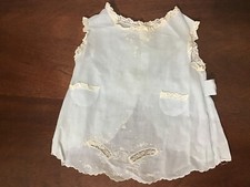 Vtg Pale Blue Infant Daydress with Lace Hand Made Philippines 1950s