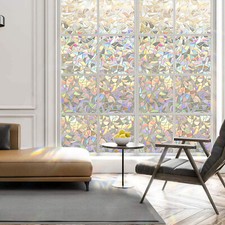 1x Glitter Laser Rainbow Window Film Geometric Stained Sun Protection Static Art