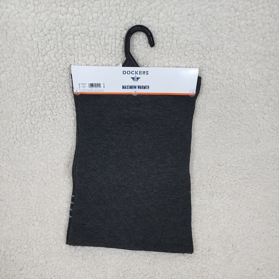 Bufanda y gorro Dockers para hombre punto de máxima calidez gris carbón OS NUEVO CON ETIQUETAS Foto 4 de 4