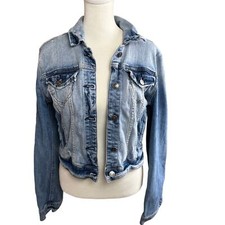 Papaya Jacket Women's Large Distressed Cropped