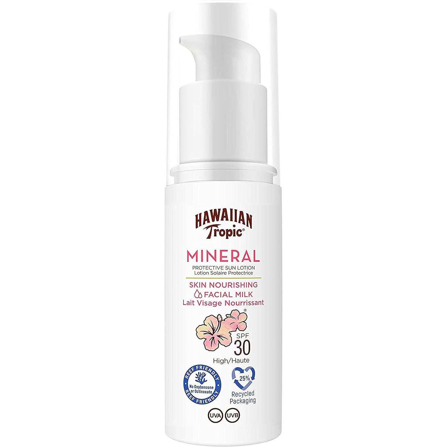 Hawaiian Tropic Sun Mineral Lotion Cream Block Sunscreen SPF 30 Moisturiser 50ml