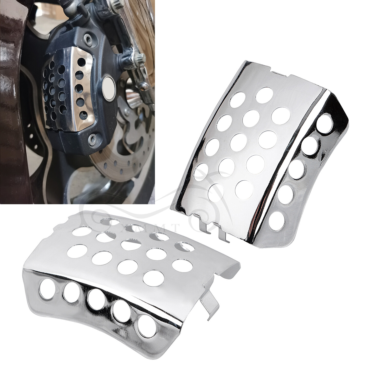 Chrome Brake Caliper Insert For Harley Electra Street Road Glide FLHR V ...