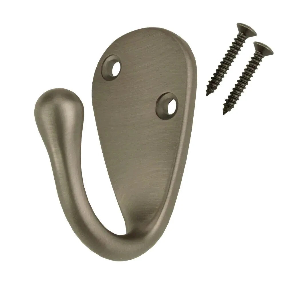 2 Pack Everbilt Wall Mount Bed and Bath Single Robe Hook in Slate 20397 ...