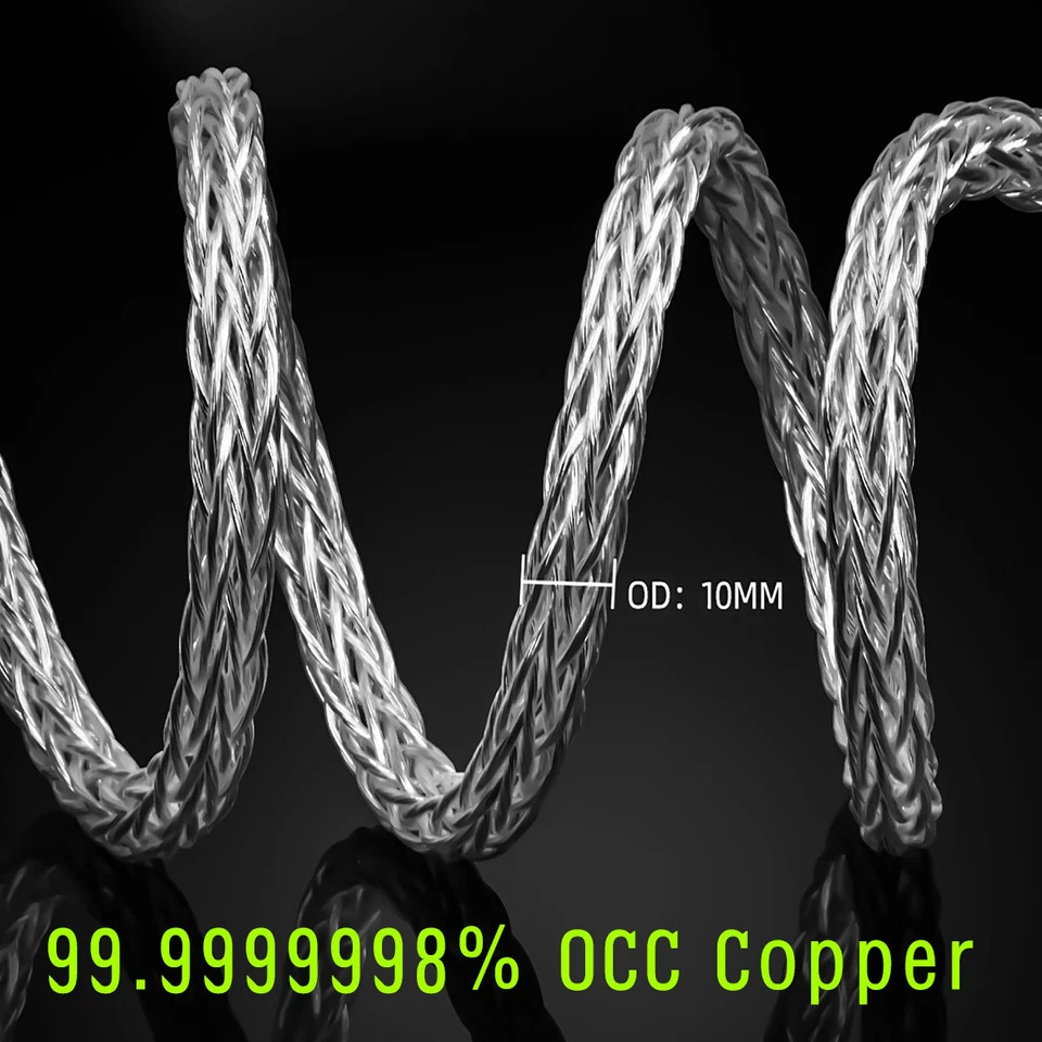 8 Awg HiFi Speaker Wire Cable Silver Plate 8N OCC Carbon Fiber Banana Spade Plug - Image 2 of 4