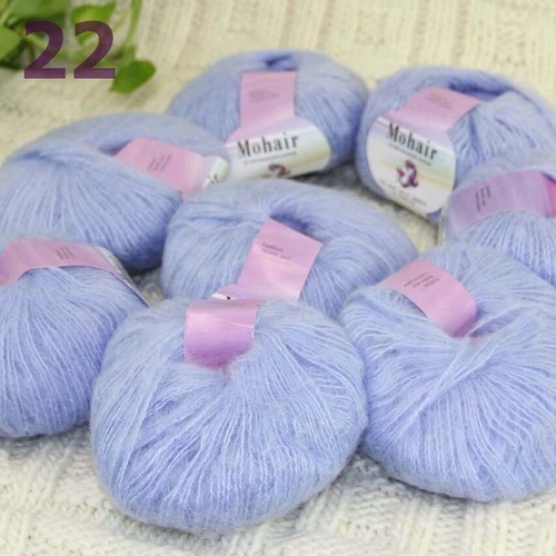 Sale New 8BallsX25g Luxury Soft Mohair Warm Wrap Shawl Hand Knit Crochet Yarn 22