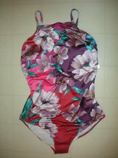 GOTTEX Multicolor Bella Rosa Floral 1 Pc High Neck Style Swimsuit Sz 12 NWT