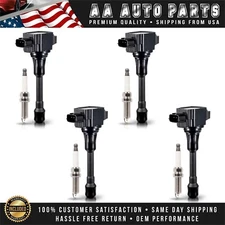 4 Ignition Coil & 4 Platinum Spark Plug for Nissan Sentra Versa Frontier UF549