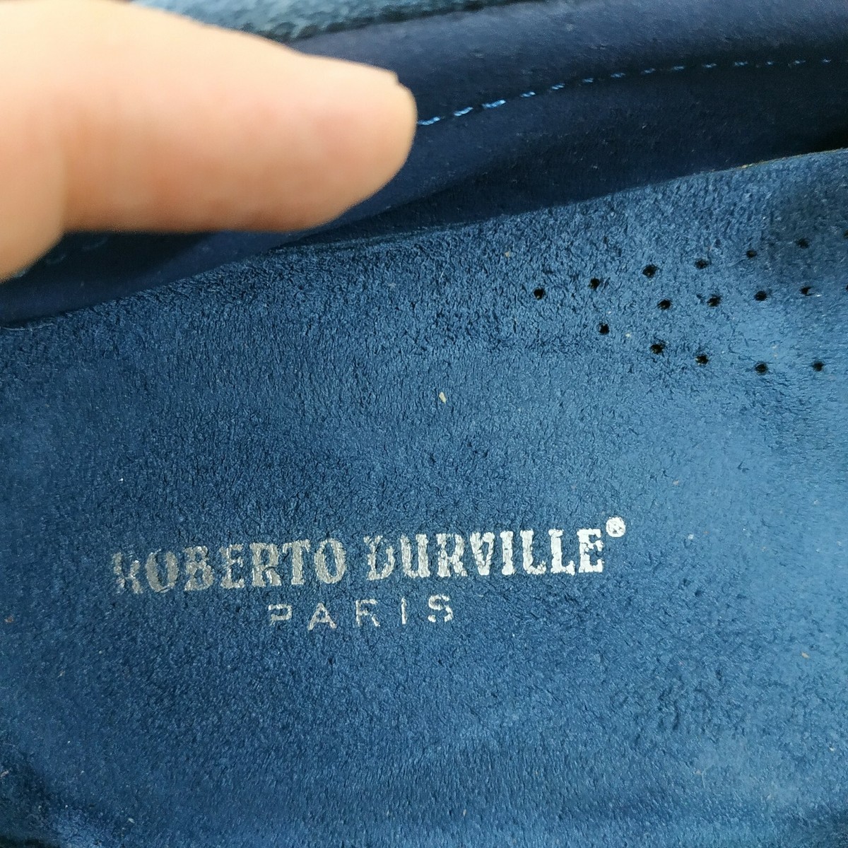 Roberto Durville Paris Moccasin Leather Mens Sz 46 Blue 