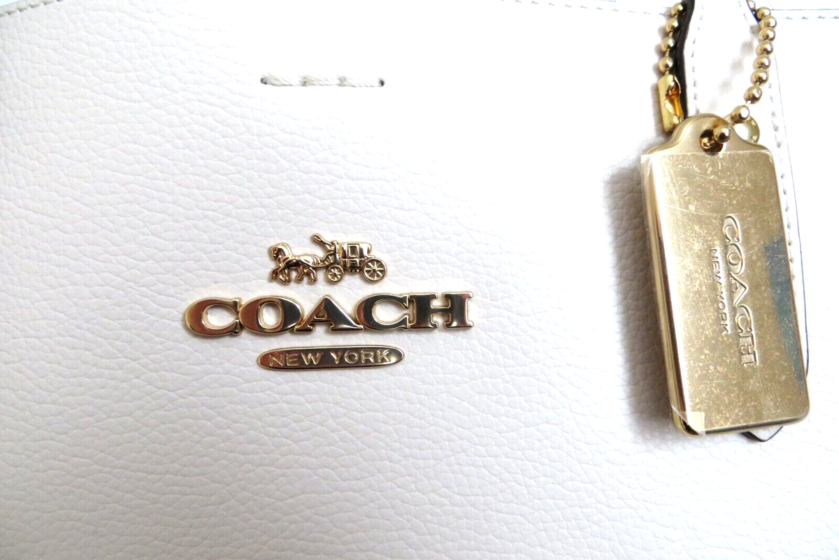 COACH 72673 Town Leather Large Leather Handbag Chalk for sale