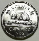 1962 CANADA 5 Cent Nickel Uncirculated Coin From Mint Roll UNC