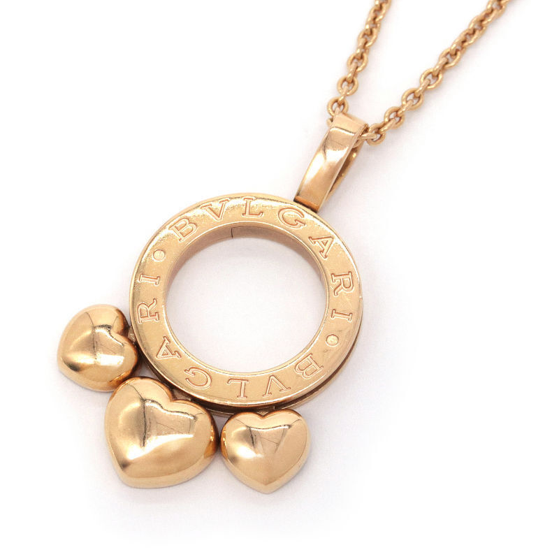 BVLGARI Allegra Heart Necklace K18PG Pink Gold 40cm 14.1g Bullion Swaying
