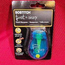 BLUE PENCIL SHARPENER bostitch Twist-N-Sharp NEW home school office artist class
