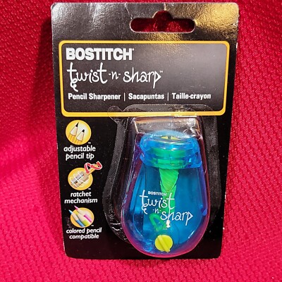 BLUE PENCIL SHARPENER bostitch Twist-N-Sharp NEW home school office artist class