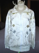  Vintage Euro Joy Paris Milano Lined Ivory Sparkle Women's Jacket Size M NWOT