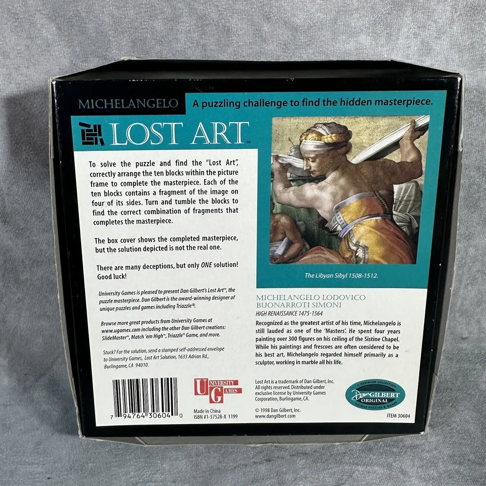 De colección 1998 Juegos Universitarios Miguel Ángel La Sibila Libia Arte Perdido Puzzle Completo Foto 3 de 3
