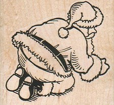 Santa Crack 2 1/2 x 2 1/4" Rubber Stamp