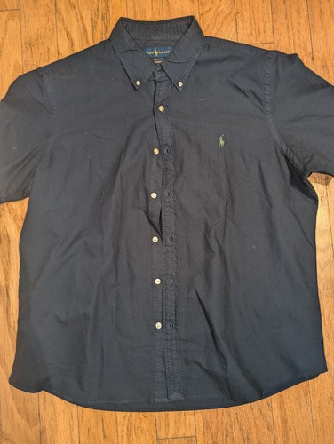 Ralph Lauren untucked fit button shirt xl Navy Blue Short Sleeve