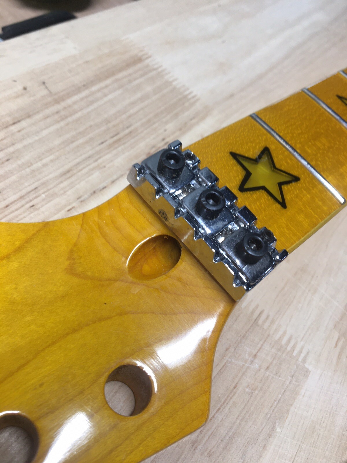 Unbranded Maple Strat Style Guitar Neck, Locking Nut, Sambora Star