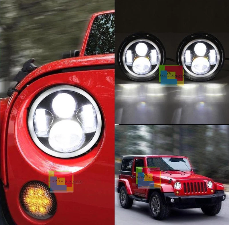 HUMMER H1 / H2 FARI ANTERIORI LED CON LUCI DIURNE ANGEL EYES - Imagen 3 de 4
