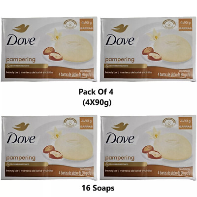 4x DOVE Pampering Beauty Cream Bar 4 x 90g (16 Riegel)