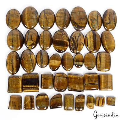 1800 Ct Natürliche Unbehandelte Tigerauge Mix Cabochon Lose Edelsteine Lot 38
