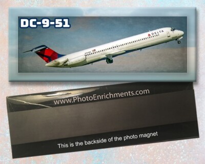 Delta Air Lines DC-9-51  Handmade 2'' x 5'' Fridge Magnet (PMT1525)