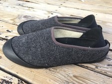Mahabis Classic Slipper Shoe Gray Wool Removable Soles Slip On Size 40 EU Unisex