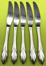 5 Mikasa Chapelle Stainless 18-8 Glossy Dinner Knives Japan Silverware Flatware