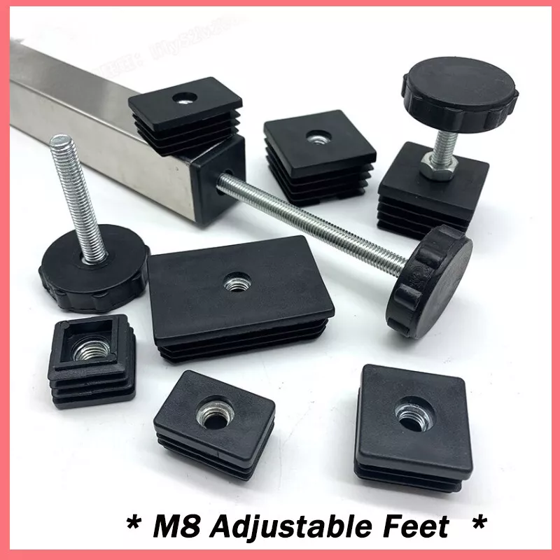 M8 Adjustable Leveling Glide Feet Furniture Table Chair Legs Pad Mat Black