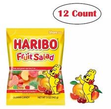ENSALADA DE FRUTAS Haribo Caramelo de Goma - 6 Formas y Sabores de Frutas - LOTE DE 12 BOLSAS