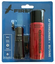 Black Firebird Triple Torch Afterburner Cigar Lighter & 1.7 oz Butane - 9115