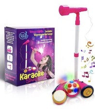 Karaoke Machine w/Microphone Songs Stand Disco Lights Sing Along New