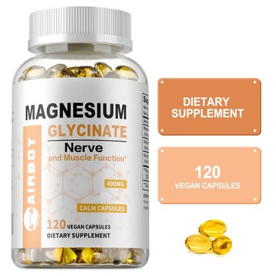 Magnesium Supplement 400mg With Glycine Magnesium, Vitamins B6 , 120 Capsules