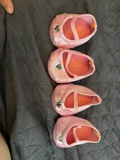 Build A Bear Pink Gem Rhinestone Heart High Heels Glitter Princess Shoes Satin