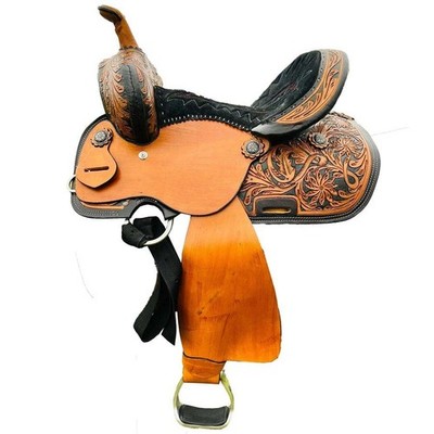 Leather Western Barrel Racing Horse Saddle Handmade Tooled Trail Tack Equestrian