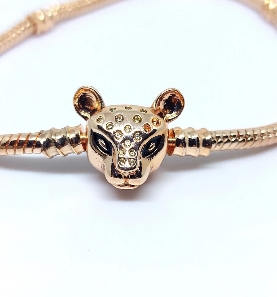 Armband rosé Schlangenarmband 18cm, 19cm, 20cm, 21cm Leopard Strass - Bild 2 von 4