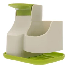 Modern Dispenser With Sponge Holder And Countertop Organizer For Kitchen