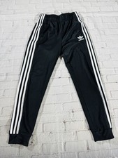 Adidas Boys' Iconic Tricot Jogger Black Track Pants Size Medium 11-12Y