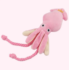 1pc Pink Octopus Plush Rope Dog Toy Bite-Resistant Interactive Chew Toy - NEW