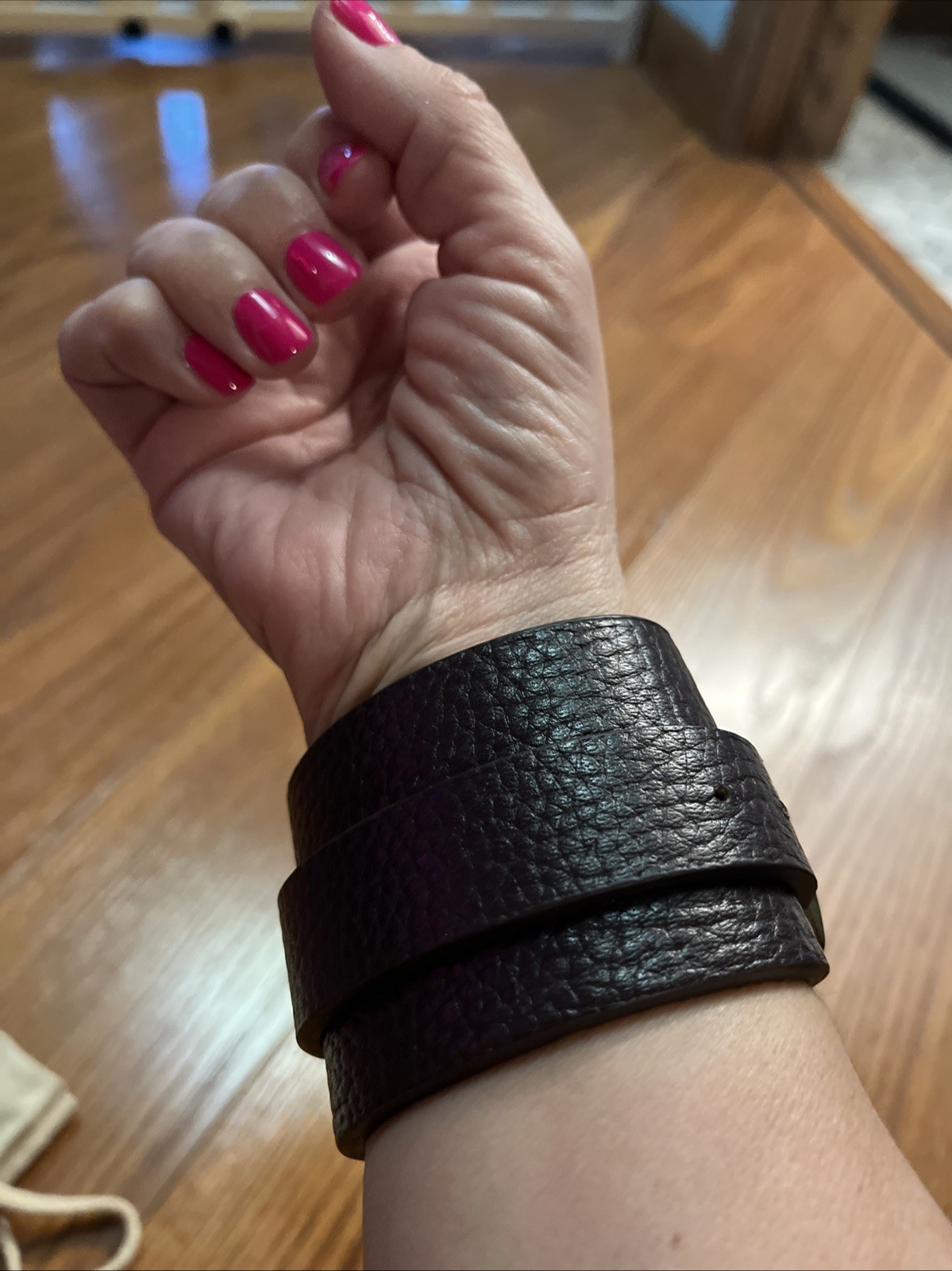 Rustic Cuff Brown Leather Bracelet - image 4