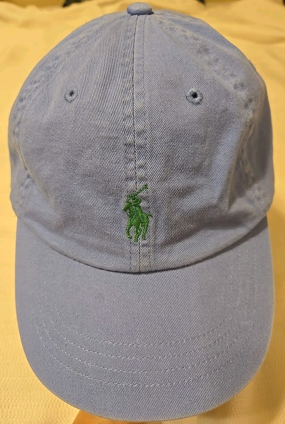 Cappello Polo Ralph Lauren adulto taglia unica blu con logo verde pony cotone regolabile