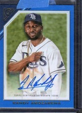2022 Topps Gallery #VA-RA Randy Arozarena Veterans Autographs Blue #/50
