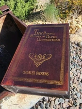 Vintage-Style Faux Book Secret Storage Box History of David Copperfield Conceal