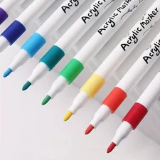 12/24 Color Acrylic Paint Markers for Fabric Rocks Paper Wood Canvas Glass DIY