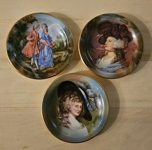 Vintage Lot Of 3 Butter Pats France 3.25" Diameter